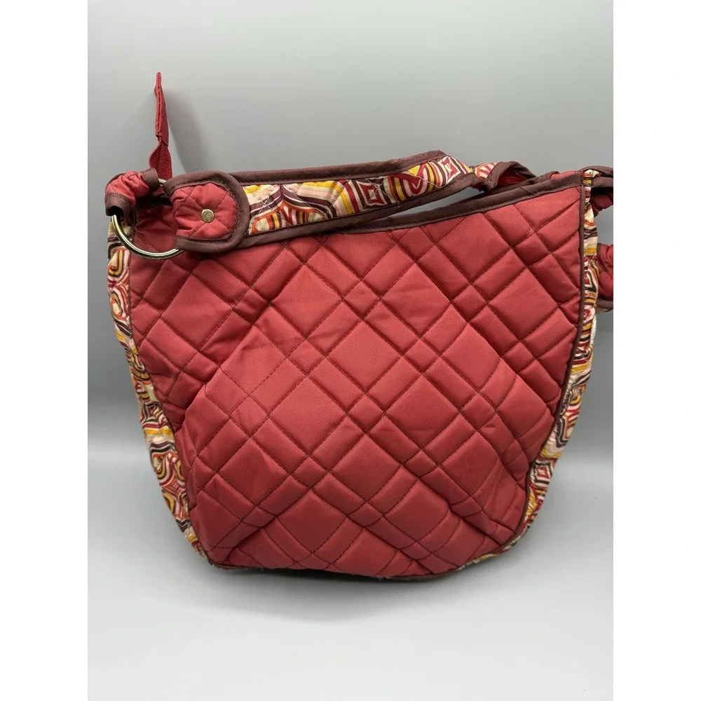 Cinda B Handbag Amore Quilted Red Burgundy Shoulder Bag Machine Washable Purse